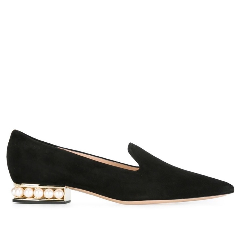 Black Suede Casati D'Orsay Ballerina Flats 39 IT (8 US)